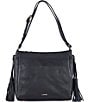 Color:Black - Image 1 - Grayson Leather Shoulder Bag