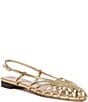 Loeffler Randall Devon Metallic Leather Caged Toe Flats - Image 1