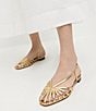 Loeffler Randall Devon Metallic Leather Caged Toe Flats - Image 6