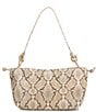 Loeffler Randall Kiri Snake Print Multi Ring Dumpling Drawstring Pouch Clutch Bag - Image 1