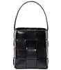 Loeffler Randall Laith Woven Drawstring Bucket Bag, Color:BLACK - Image 1