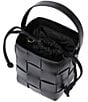 Loeffler Randall Laith Woven Drawstring Bucket Bag, Color:BLACK - Image 2