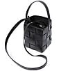 Loeffler Randall Laith Woven Drawstring Bucket Bag, Color:BLACK - Image 3