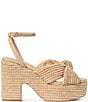 Loeffler Randall Liza Raffia Ankle Strap High Heel Platform Sandals - Image 2