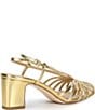 Loeffler Randall Priscilla Metallic Leather Caged Slingback Block Heel Pumps - Image 2