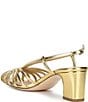 Loeffler Randall Priscilla Metallic Leather Caged Slingback Block Heel Pumps - Image 3