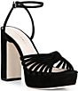Loeffler Randall Rivka Suede Leather Ankle Strap Platform Dress Sandals - Image 1