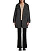 London Fog Double Collar Long Sleeve Belted Single Breasted Trench Coat, Color:Black - Image 3