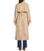 London Fog Point Collar Hooded Belted Button Front Maxi Trench Coat - Image 2