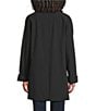 London Fog Point Collar Hooded Button Front A-Line Raglan Single Breasted Coat - Image 2