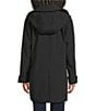 London Fog Point Collar Hooded Button Front A-Line Raglan Single Breasted Coat - Image 3
