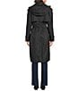 London Fog Single Breasted Point Collar Belted Trench Coat, Color:Black - Image 5