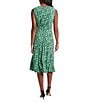 Color:Green/Ivory - Image 2 - Crew Neck Sleeveless Fit and Flare Dress
