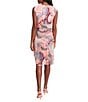 Color:Pink Multi - Image 2 - Mesh Sleeveless V-Neck Empire Waist Printed Dress