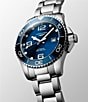 Color:Silver - Image 2 - Men's Blue Dial Hydroconquest Automatic Stainless Steel Bracelet Watch