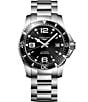 Color:Silver - Image 1 - Men's Black Dial Hydroconquest Automatic Stainless Steel Bracelet Watch