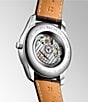 Color:Brown - Image 3 - Men's Master Collection Automatic Brown Leather Strap 42mm Watch