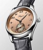 Longines Unisex Master Collection Automatic Grey Leather Strap Watch - Image 2