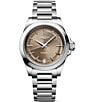 Color:Silver - Image 1 - Women's Brown Dial Conquest Collection Automatic Stainless Steel Bracelet Watch