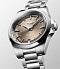 Color:Silver - Image 3 - Women's Brown Dial Conquest Collection Automatic Stainless Steel Bracelet Watch