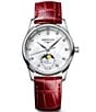 Color:Red - Image 1 - Women's Master Automatic Red Leather Strap Watch