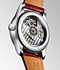 Color:Red - Image 3 - Women's Master Automatic Red Leather Strap Watch