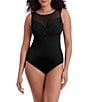 Longitude Solidtude Sheer Mesh High Neck Tummy Control One-Piece Swimsuit - Image 1