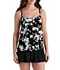 Longitude Vineyard Vacay Long Torso Scoop Neck Ruffle Faux-Skirtini One-Piece Swimsuit - Image 1