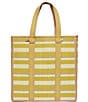 Color:Cammeray - Image 1 - Occason Cammeray Stripe Weave Straw Tote Bag