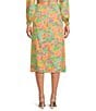 Color:Peach Multi - Image 2 - Eternal Lights Floral Print Ruched Slit Front Coordinating Midi Skirt