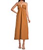 Color:Rust - Image 1 - Lady Like Charm Halter Neck Sleeveless Midi Dress