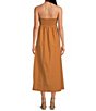 Color:Rust - Image 2 - Lady Like Charm Halter Neck Sleeveless Midi Dress
