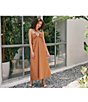 Color:Rust - Image 4 - Lady Like Charm Halter Neck Sleeveless Midi Dress