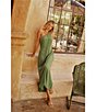 Color:Field Green - Image 4 - Willow In The Wind Ribbed One Shoulder Sleeveless Double Strap Maxi Dress
