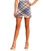 Color:Navy/Clay - Image 1 - Coordinating Plaid Mesh Skirt