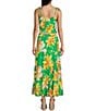 Color:Green Large Scale Floral - Image 4 - Floral Crop Smocked Tie Strap Coordinating Top