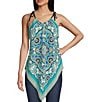 Color:Mirrored Jacobian Floral - Image 1 - Sleeveless Printed Scarf Top