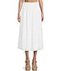 Color:Stark White - Image 1 - Smocked Waist Midi Skirt