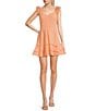 Color:Orange - Image 1 - V-Neck Smocked Tiered Ruffled Dress