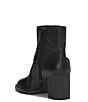 Color:BLACK - Image 4 - Achelle Leather Mid Heel Side Buckle Booties