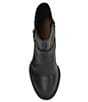 Color:BLACK - Image 6 - Achelle Leather Mid Heel Side Buckle Booties