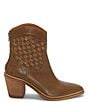 Color:Taupe - Image 2 - Aryleis Leather Woven Shaft Western Booties