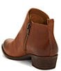 Color:Toffee - Image 4 - Basel Smooth Leather Side Zip Block Heel Booties