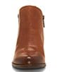 Color:Toffee - Image 5 - Basel Smooth Leather Side Zip Block Heel Booties
