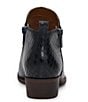 Color:Navy Blazer - Image 3 - Basel Snake Embossed Leather Side Zip Block Heel Booties