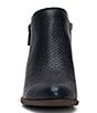 Color:Navy Blazer - Image 5 - Basel Snake Embossed Leather Side Zip Block Heel Booties