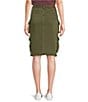 Color:Dark Olive - Image 2 - Brown Stripe Cargo Midi Skirt