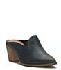 Color:Black - Image 1 - Bryanna Leather Block Heel Mules