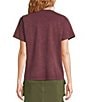 Color:Maroon - Image 2 - Butterfly Stud Graphic Crew Neck 3/4 Sleeve Tee