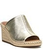 Color:Platino - Image 1 - Cabriah Metallic Leather Espadrille Wedge Sandals